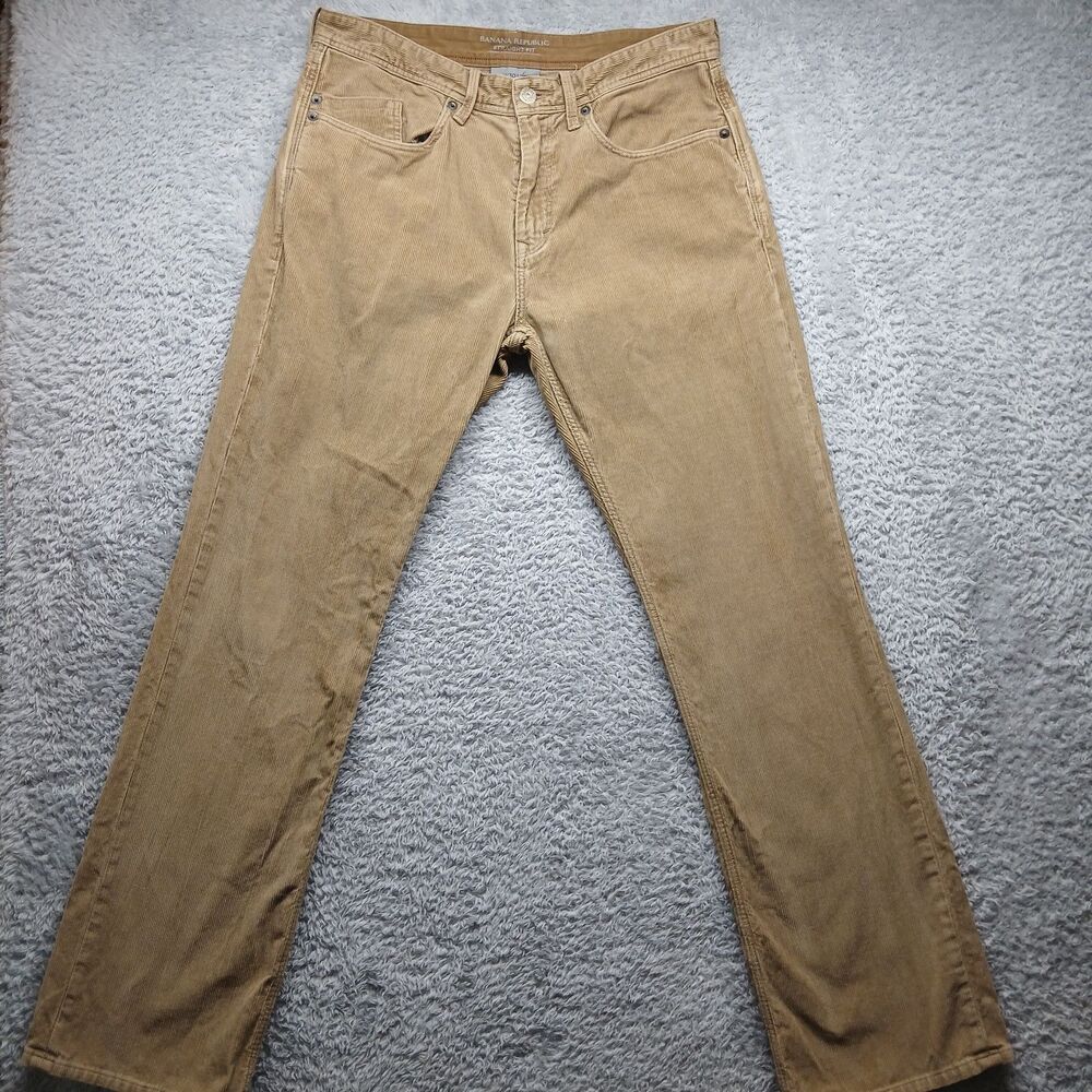 Banana Republic Tan Corduroy Pants Size 30x30 Straight Leg Casual Neutral